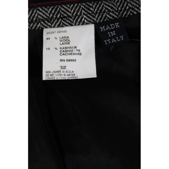 F. by Faconnable Womens Wool Striped Side Zipped Pencil Skirt Black Size 10 - Picture 5 of 7